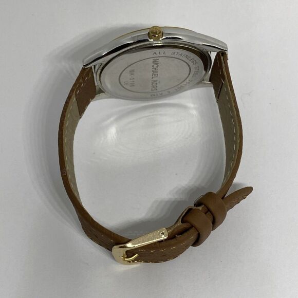 Michael Kors Slim Runway MK-3198 Women's Brown Leather Analog Dial Watch EY110 - Picture 11 of 12